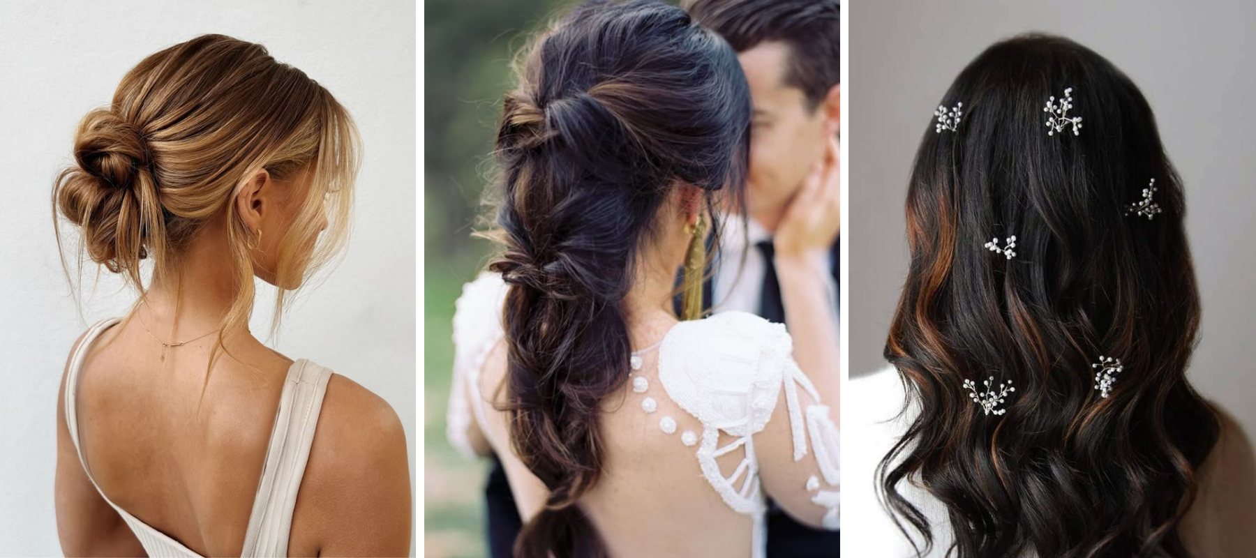 Raccolto morbido romantico per acconciatura sposa elegante e raffinata