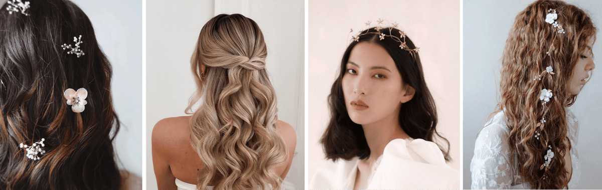 Fermagli per capelli sciolti da sposa: guida per scegliere l'accessorio perfetto per onde morbide e semiraccolti