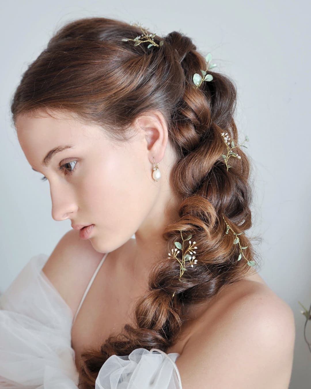 Forcine eucalipto sposa set 3 pezzi - Accessori capelli matrimonio botanico