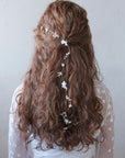 Jeweled Hair Vine with White Flowers
