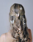 Forcine a forma di farfalla per capelli da sposa, eleganza boho chic.