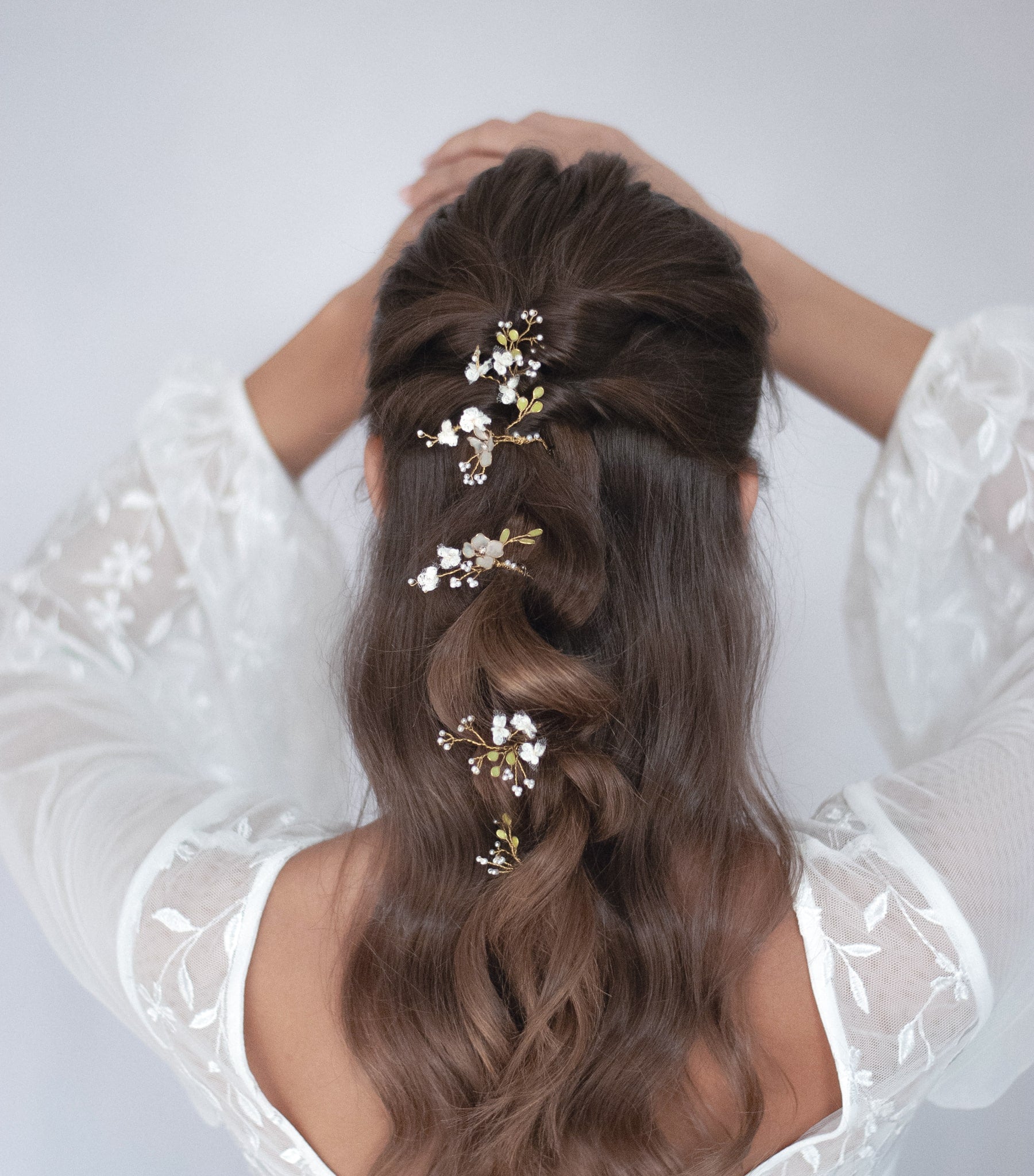Fashion Cuqui Maomao - Forcina per capelli con piume argentate, 15 cm, stile vintage maomao