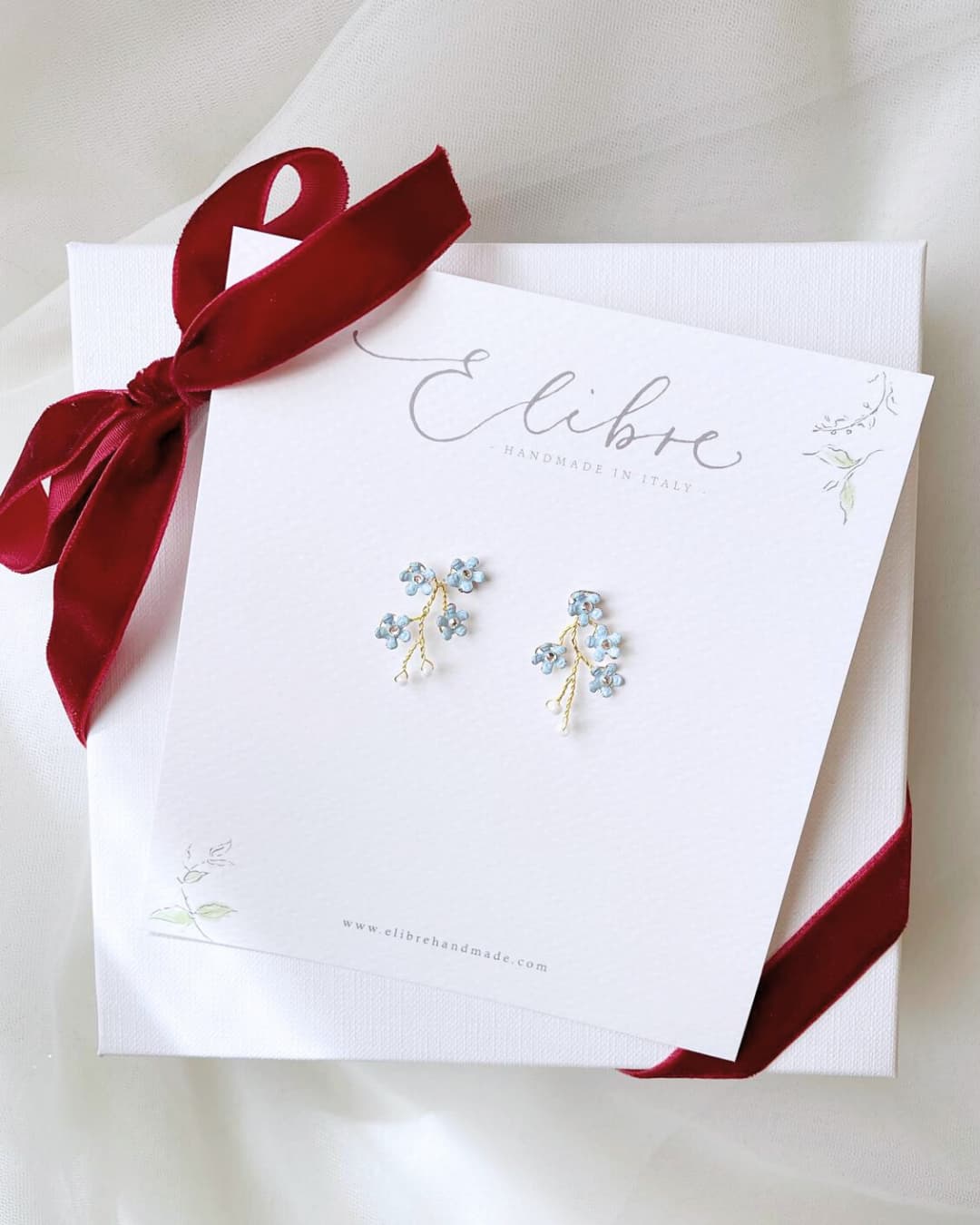 Orecchini floreali Non ti Scordar di Me in azzurro
