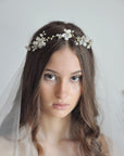 bridal white floral headband
