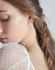 flower pearl post earrings