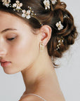 pink flower earrings