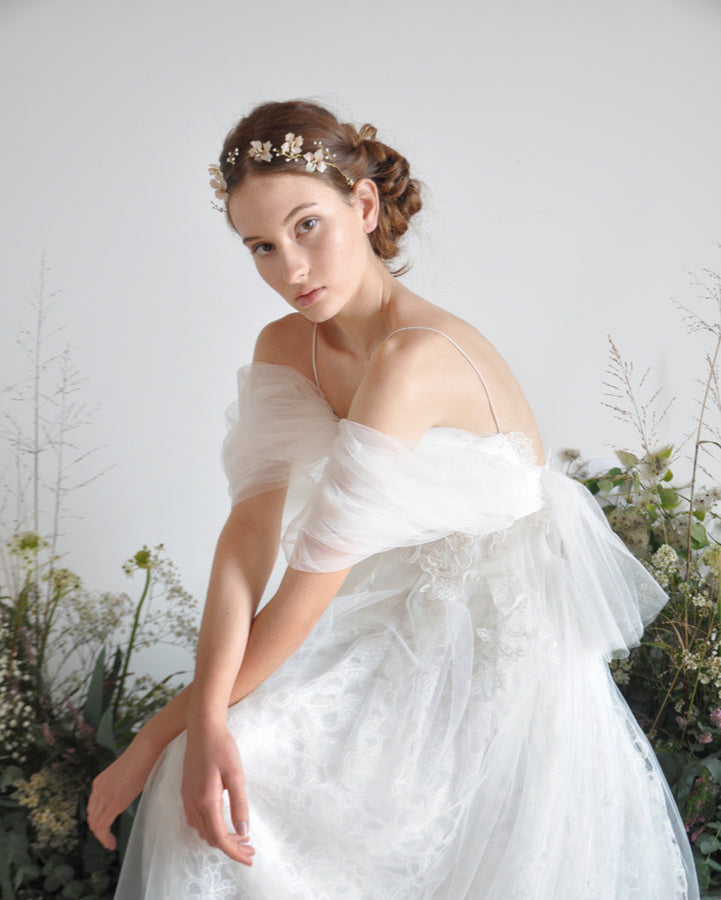 Accessorio sposa di fiori rosa