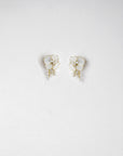 wedding white flower earrings 