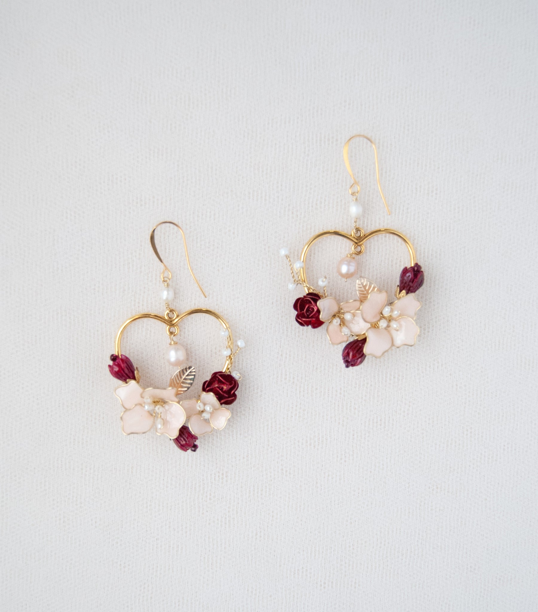 Heart pendant earrings