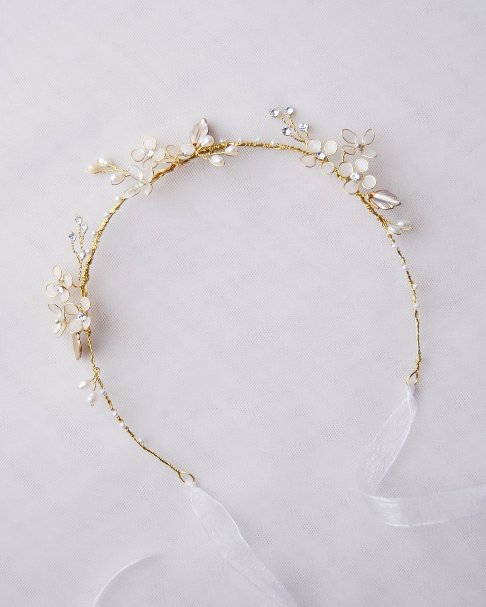 Corona fiori e Swarovski