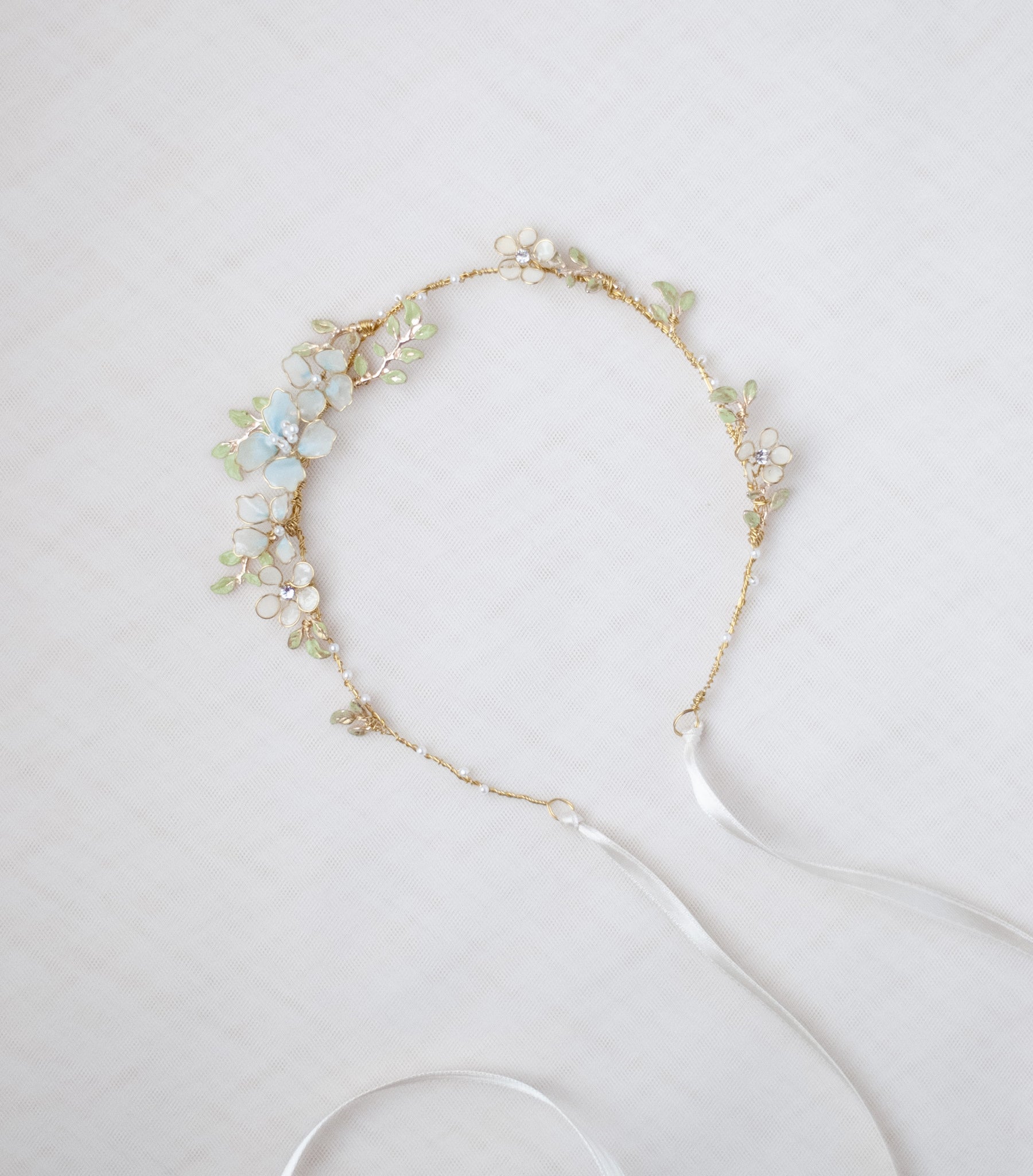 Linen flower crown