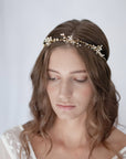 Iridescent flower hair crown