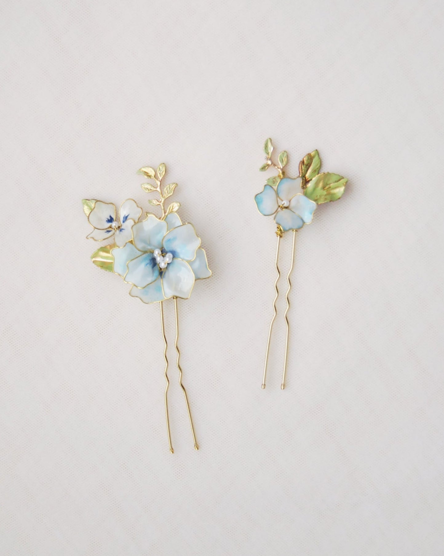 Forcine fiori azzurri - set di 2