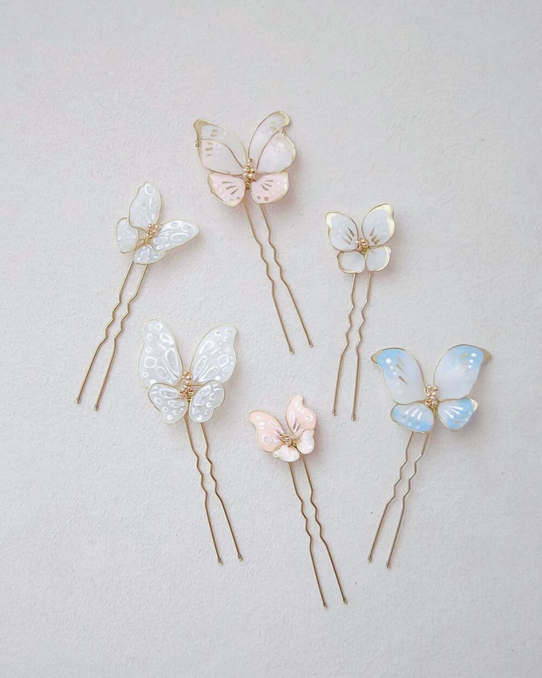 Farfalle per capelli sposa per acconciatura colorata e bohemian