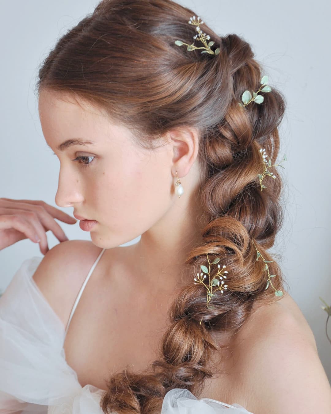 Forcine sposa foglie eucalipto - Accessori capelli delicati garden wedding