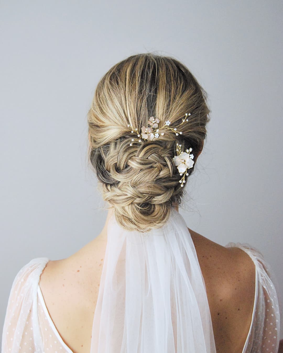 Forcine botaniche Vinea per acconciature semiraccolte e raccolti morbidi da sposa