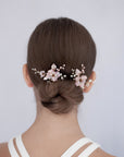 Jeweled lavender flower hairpins - set of 2