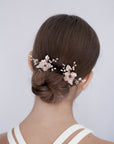 Jeweled lavender flower hairpins - set of 2