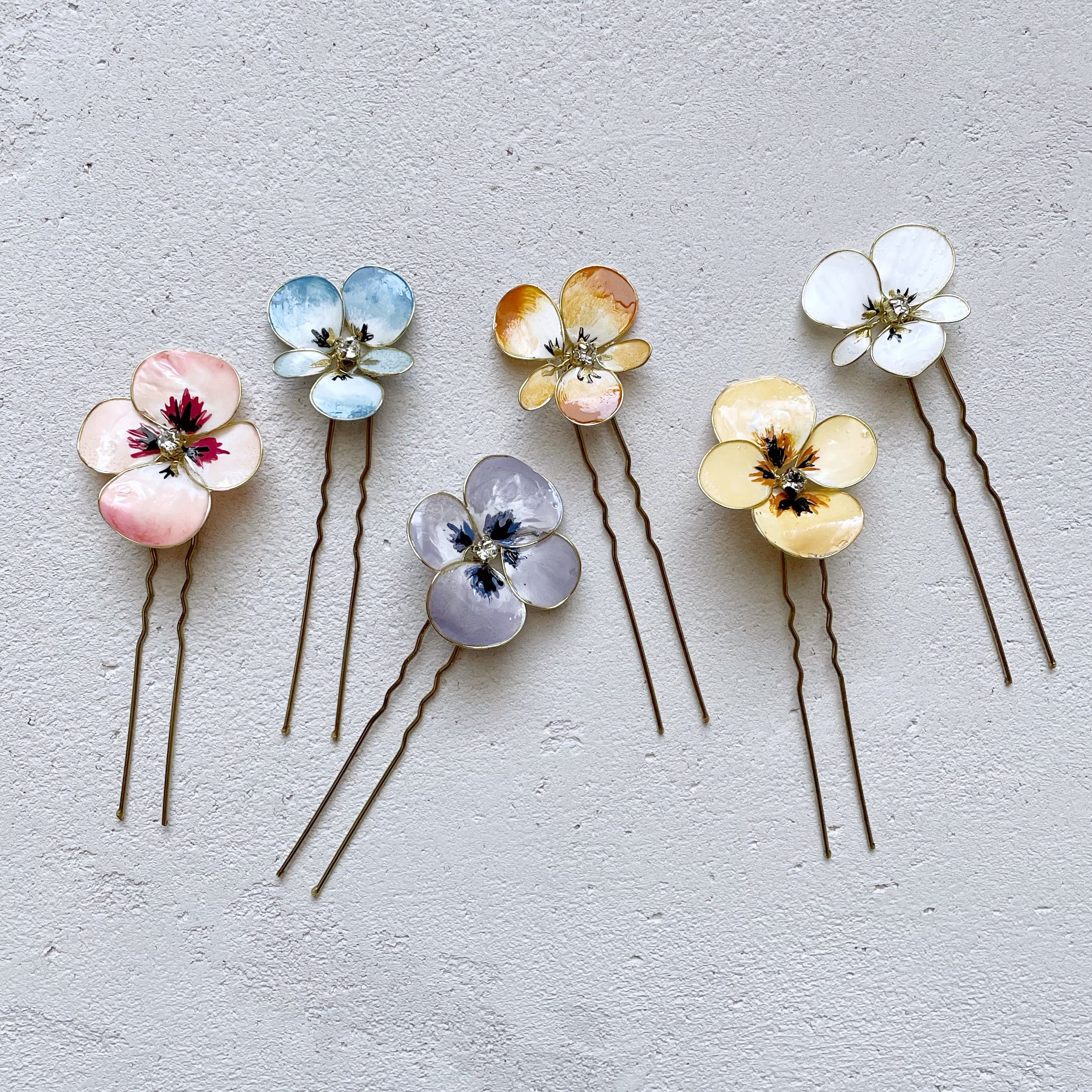 forcine per capelli colorate multicolore , dipinte a mano per damigelle e invitate