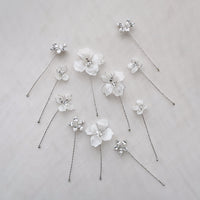 Jeweled flower hairpins - Set 11
