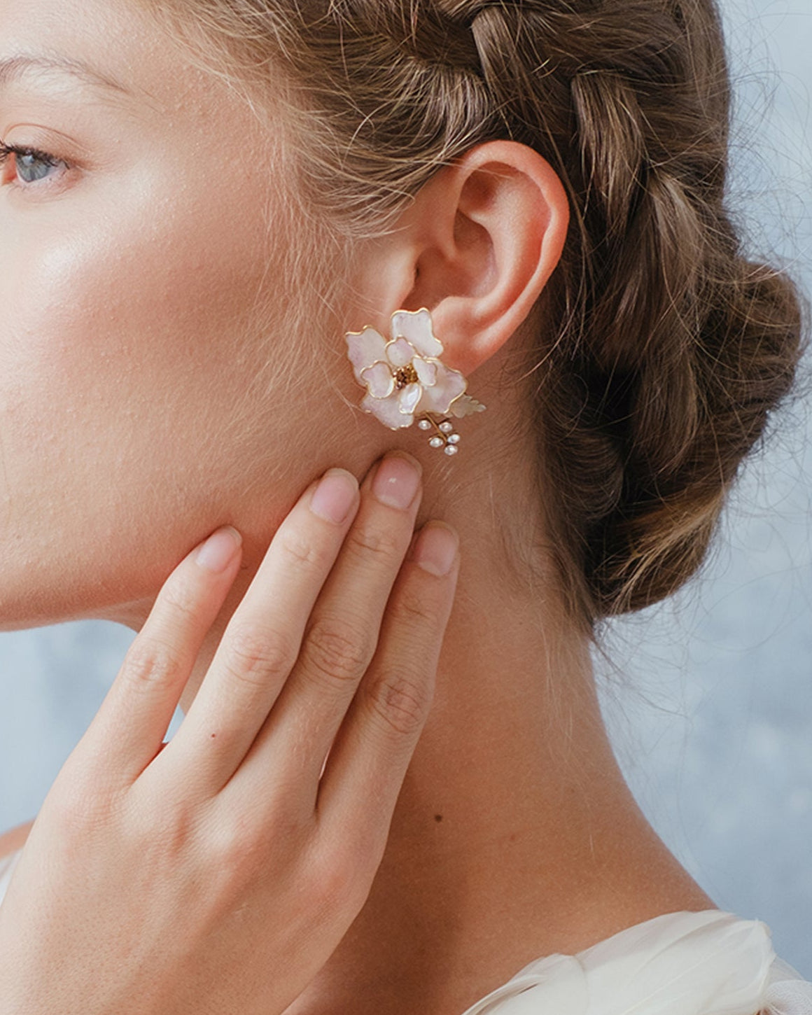 orecchini floreali lavanda e rosa per sposa originale