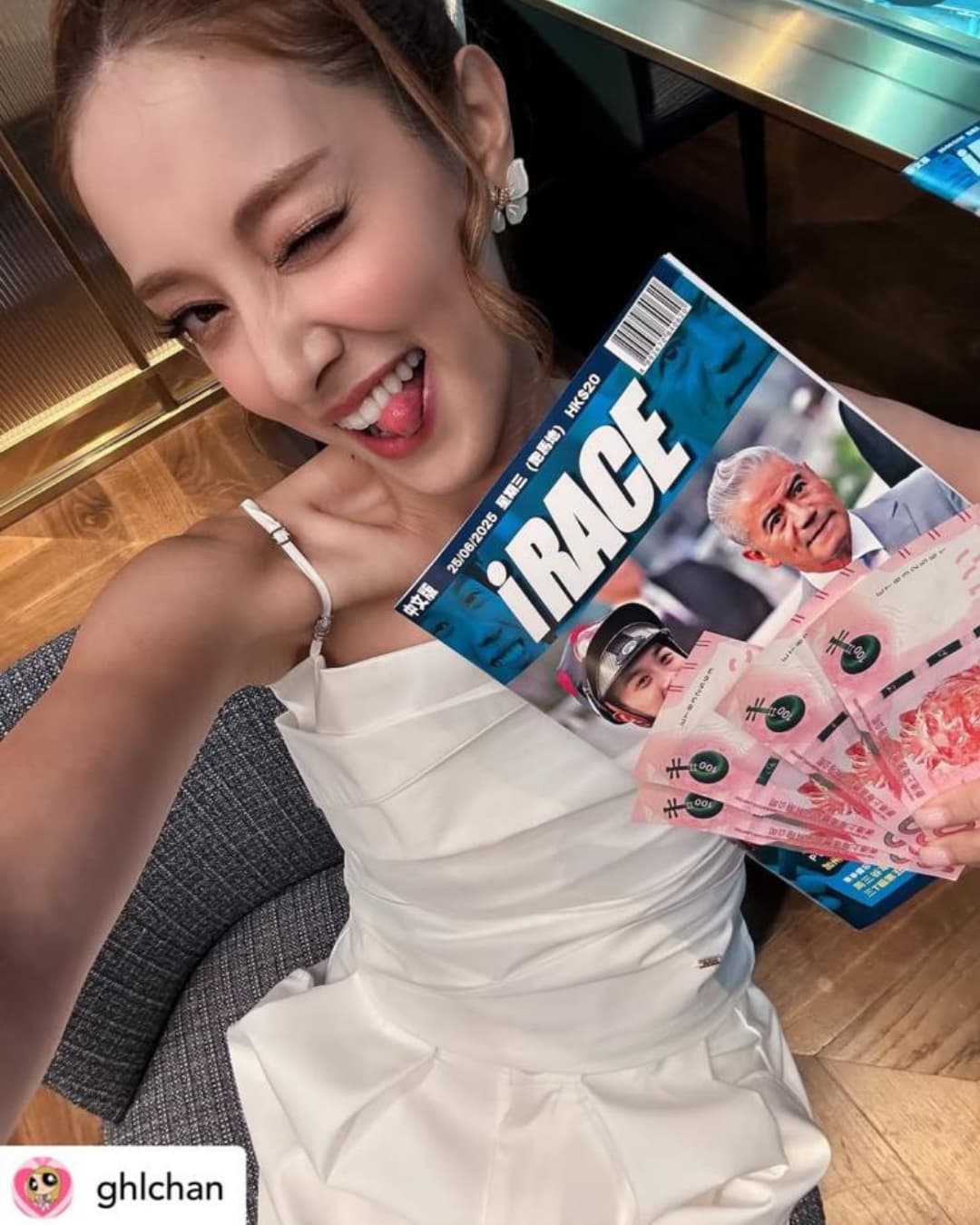 orecchini con farfalla indossati da glchan, influencer coreana