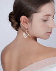 Floral teardrop pendant earrings