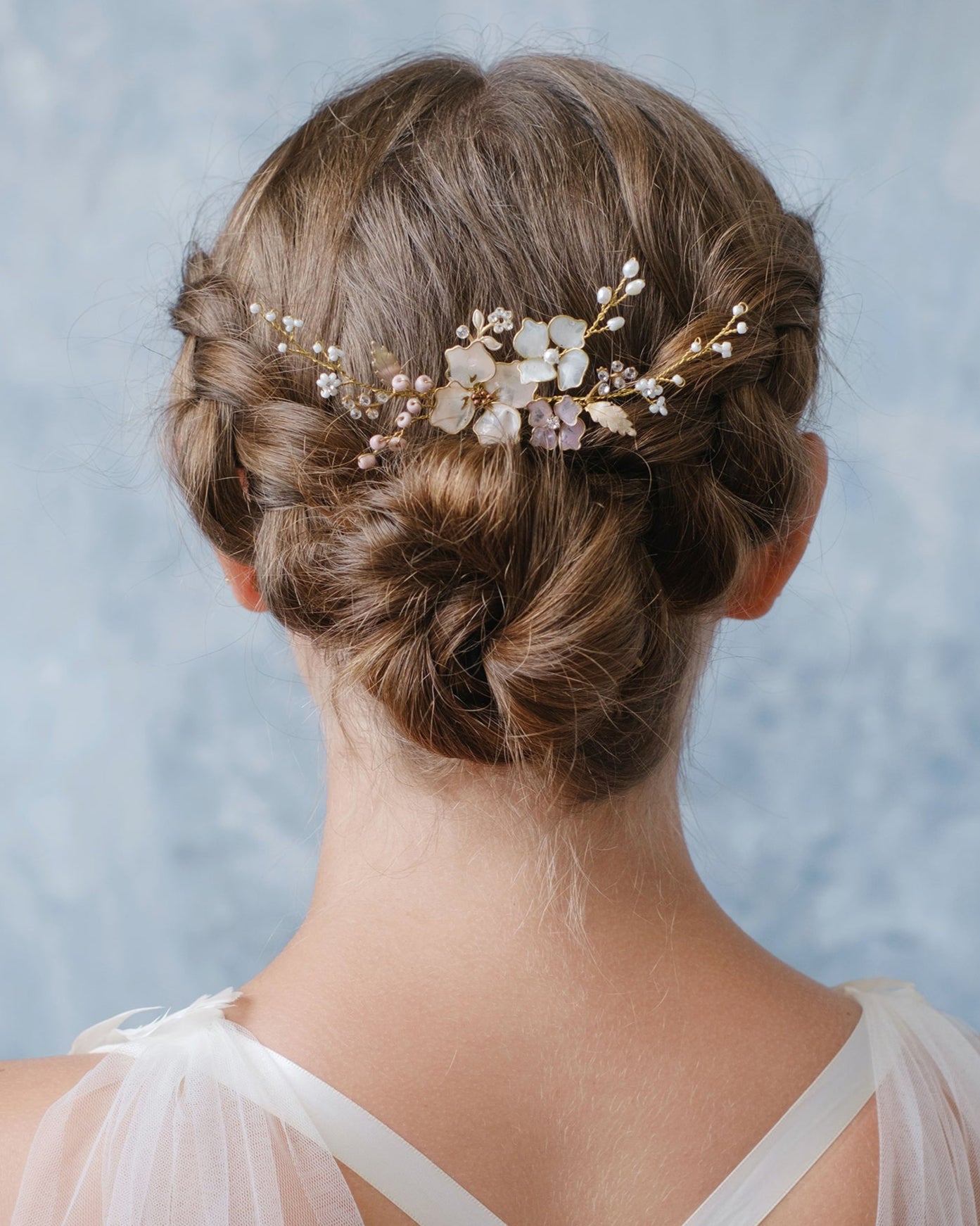 pettinino floreale malva e lavanda per sposa boho chic