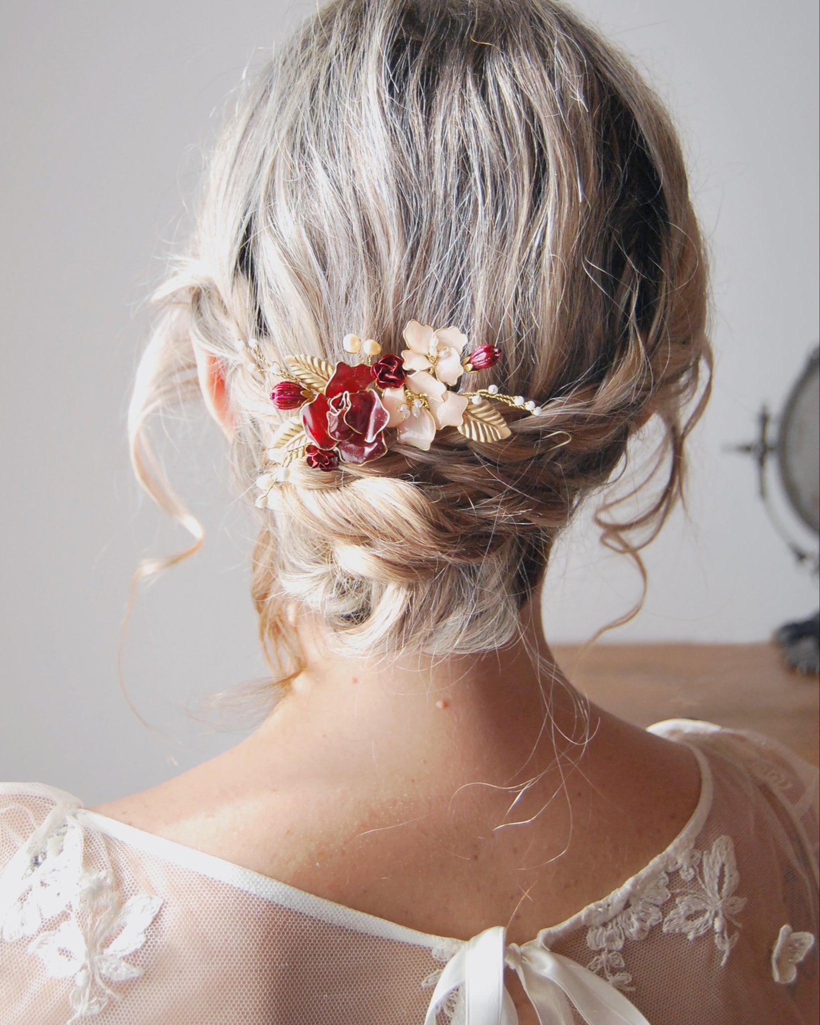 pettinino per matrimonio in rosso