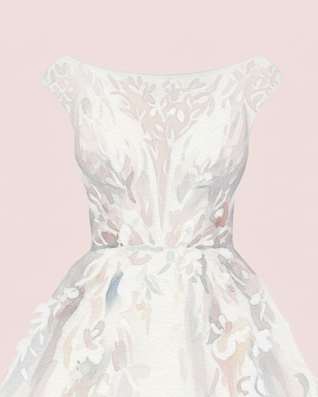 Abito da sposa con scollo a barchetta elegante, perfetto con collane corte o girocolli delicati che seguono la linea delle spalle.