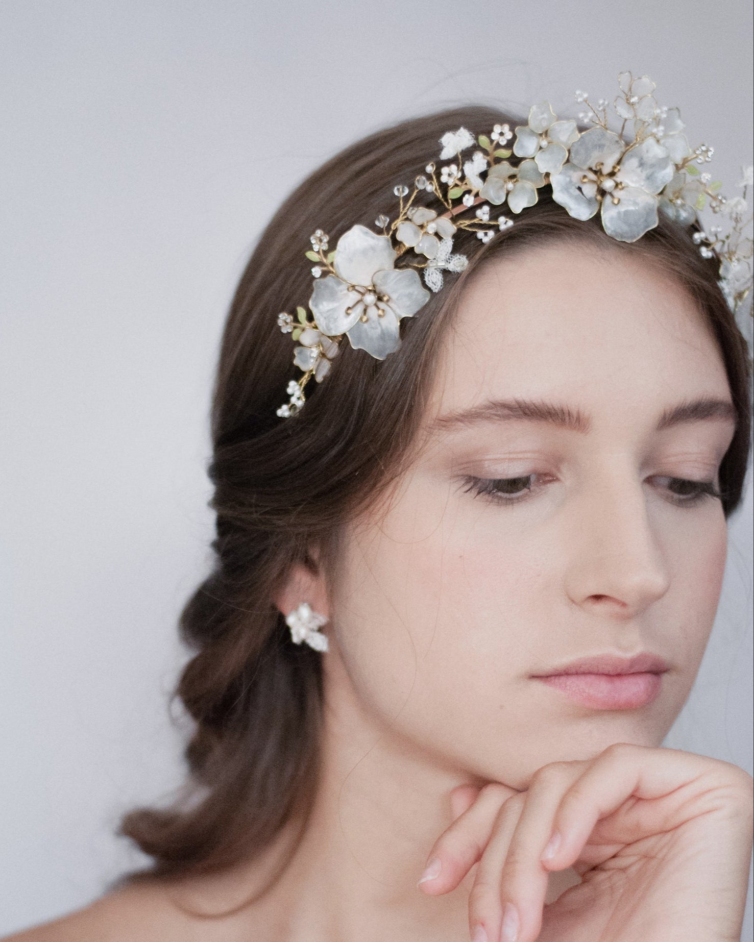 Alabaster floral tiara