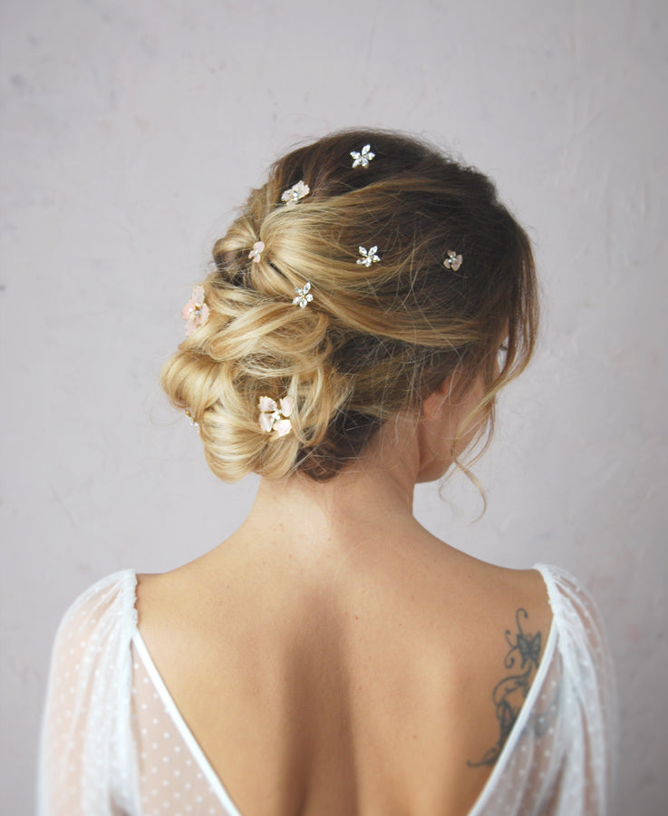 wedding jeweled hairpins set | Elibre handmade