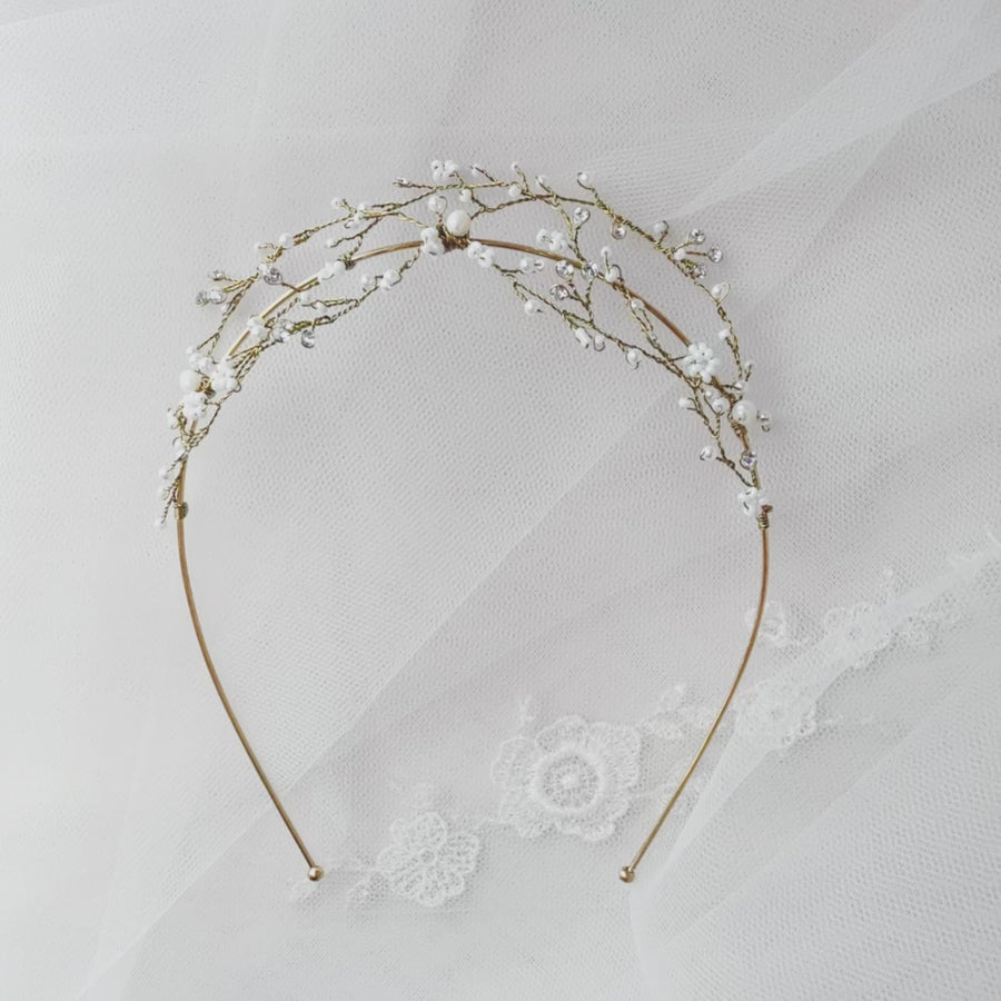 Woven beaded arches tiara