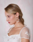 Bridal frshwater pearl hoop earrings | Elibre handmade