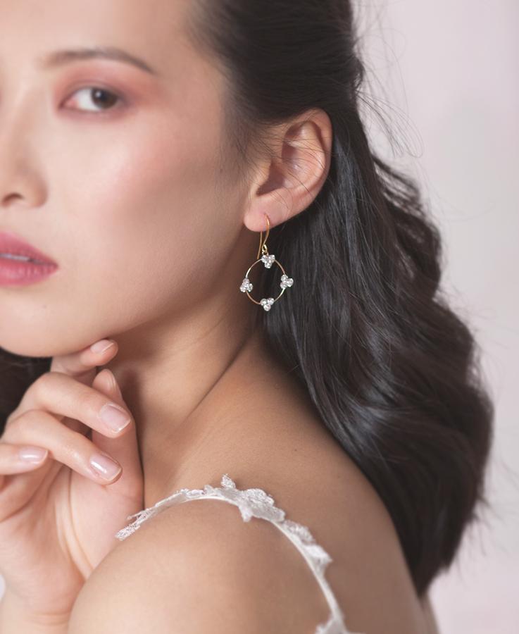 Crystal circle hoop earrings | Elibre handmade