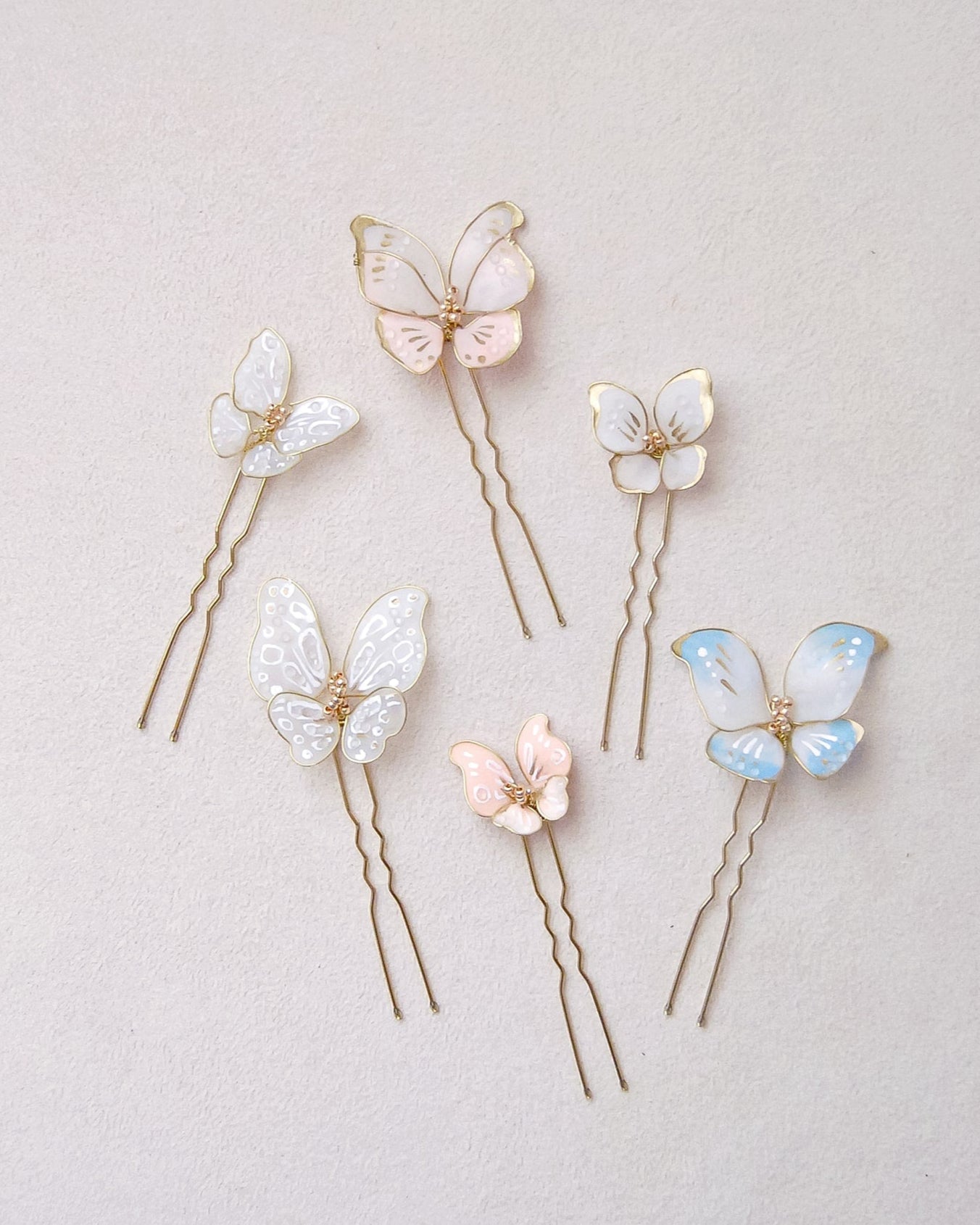 Forcine farfalla per capelli, accessorio per matrimonio in stile boho chic.