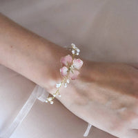 lilac pink flower bracelet