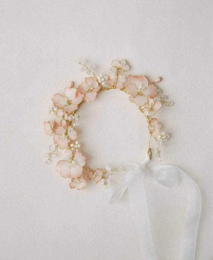 fully bloom cherry flower crown