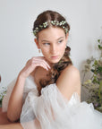 greener wedding headband and hairpins