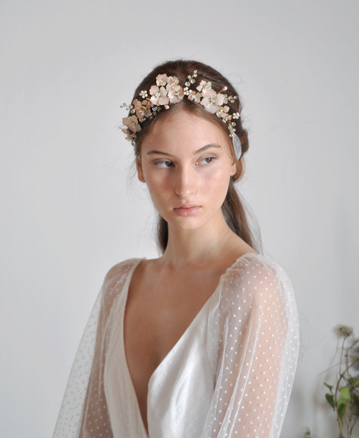 wedding pink head wreath