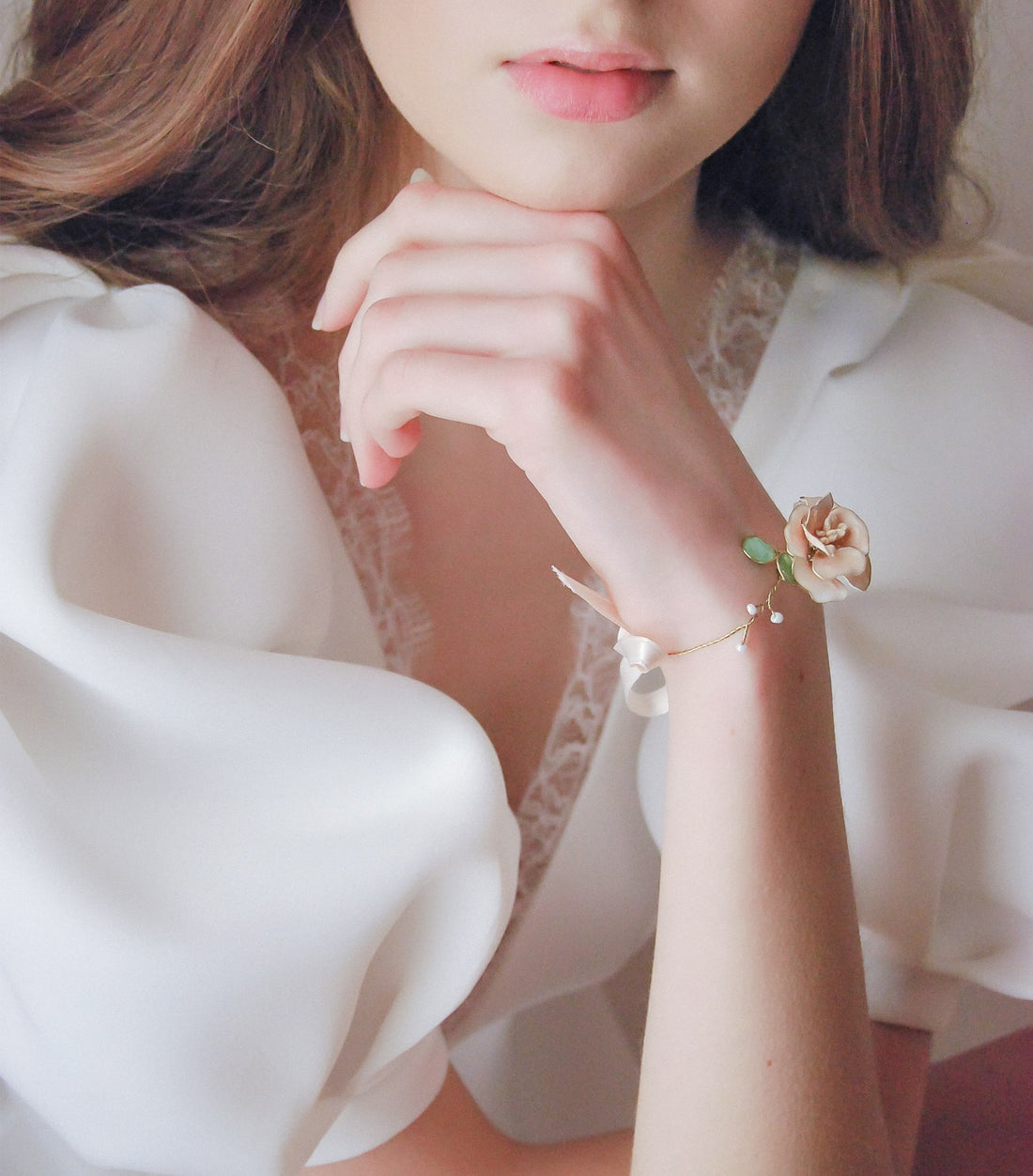 bracciale fiore rosa