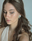 bridal flower post earrings