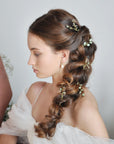 bridal leaf hair pins