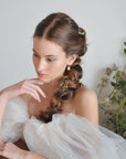 bridal pearl leaf hairpieces