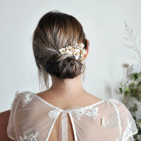 bridal pink flower hairpiece