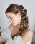 bride green leaf headpieces