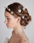 bride hair jewelry in pink