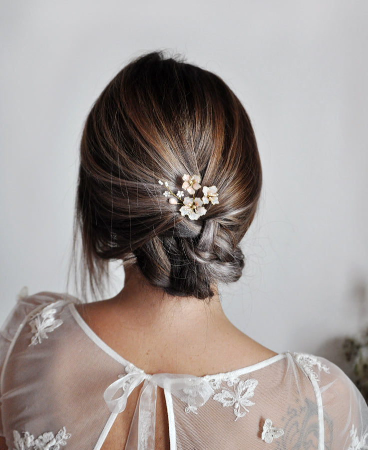 bride pink hair accessory