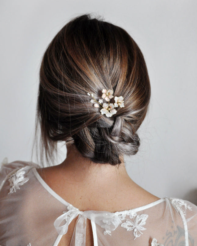 bride pink hair accessory