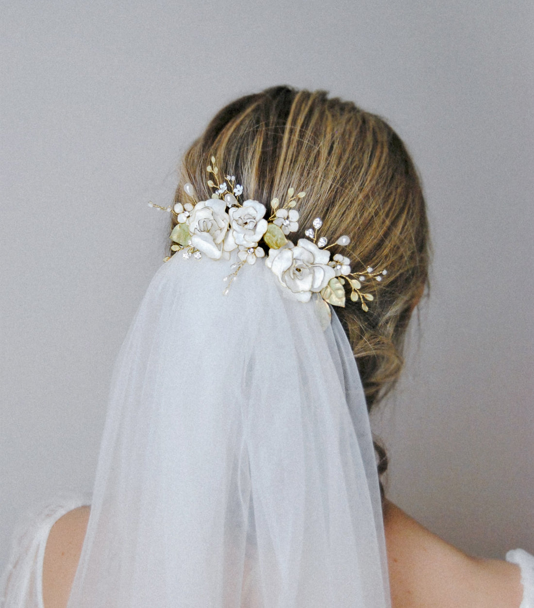 fermaglio rose per velo da sposa
